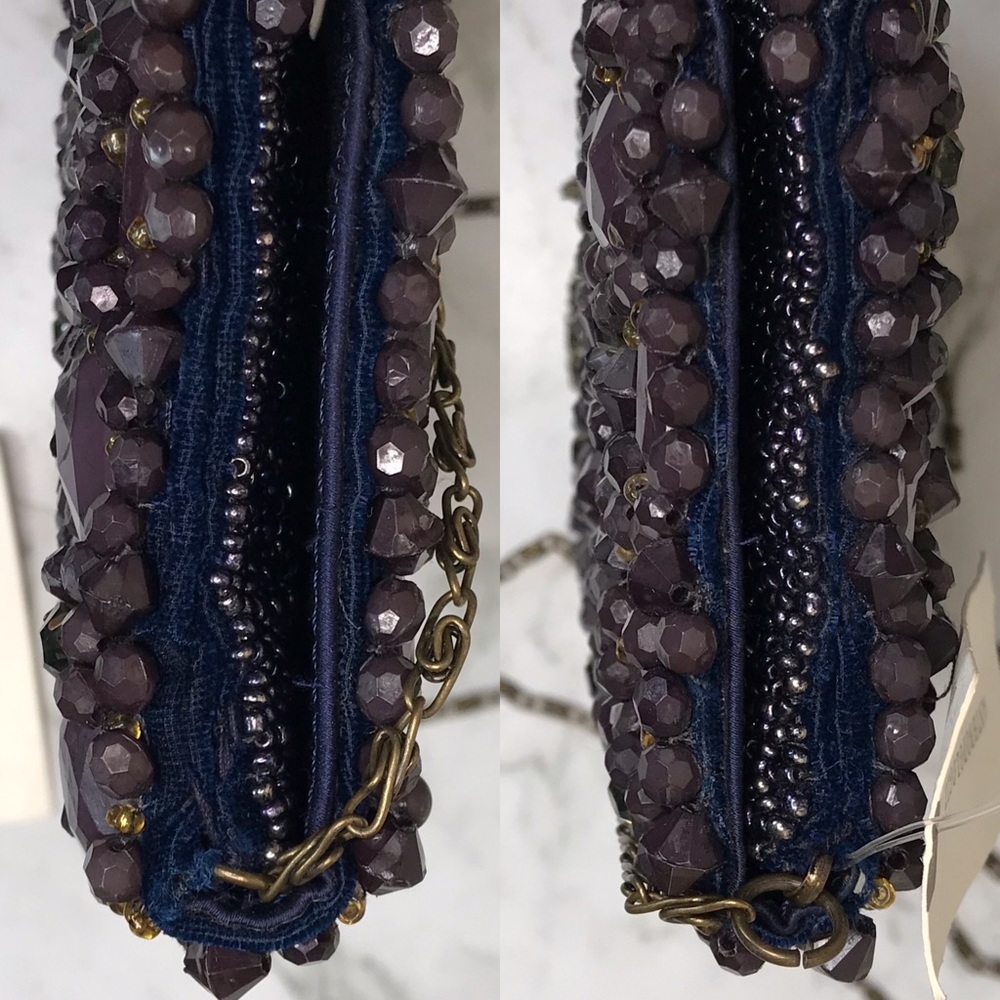 Anthropologie Beaded Crystal Bag Clutch Chain - Picture 12 of 14